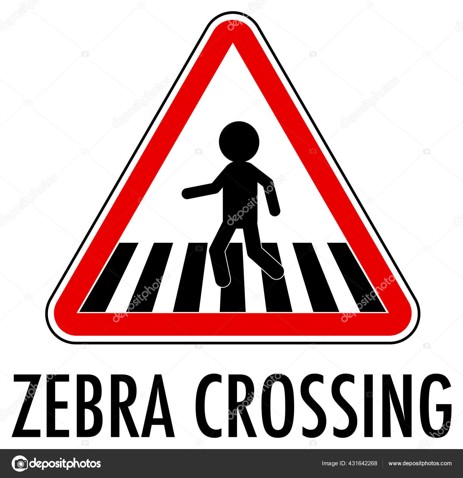 Zebra Crossing Traffic Sign White Background Illustration Stock Vector Image by ©brgfx 431642268