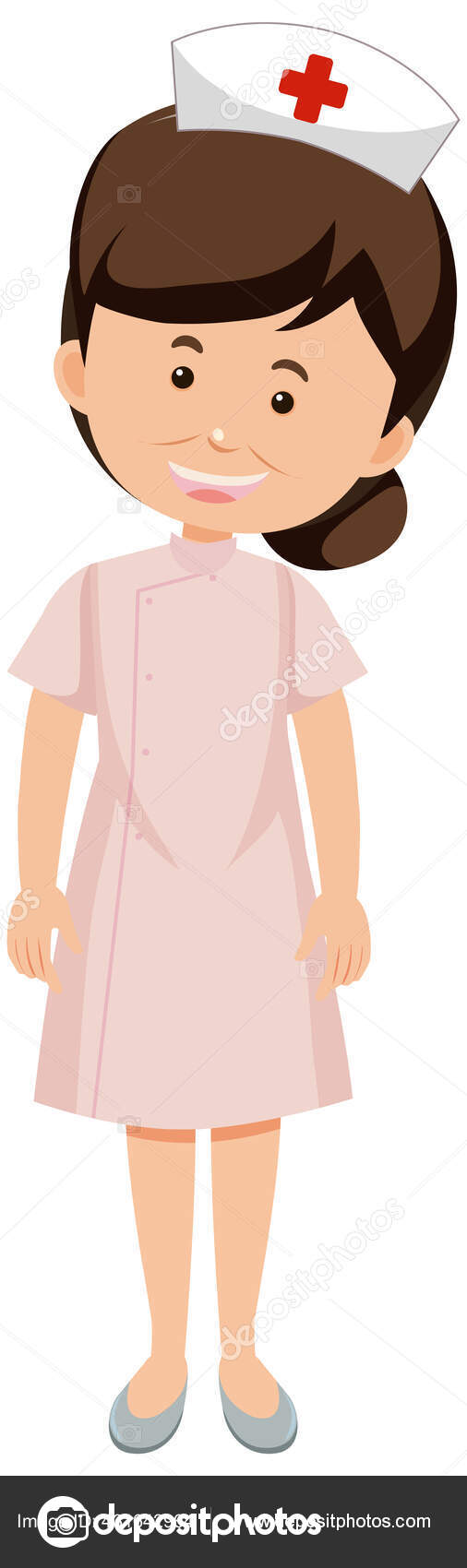 enfermeira feminina de uniforme usando máscara de personagem de