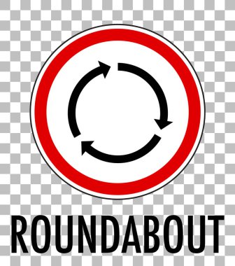 Saydam arkaplan illüstrasyonunda kırmızı trafik işareti