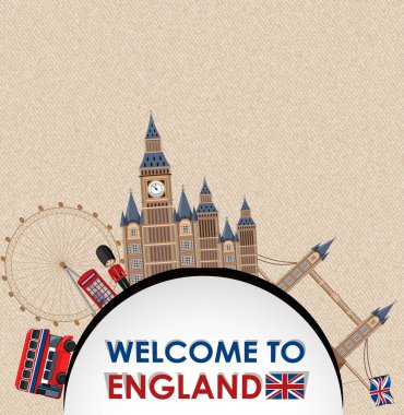 Kahverengi eski kartpostal resimlerinde Londra 'nın simgeleri