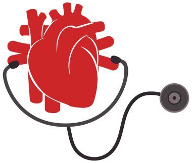 Beyaz arkaplanda izole edilmiş kırmızı kalp sembolü