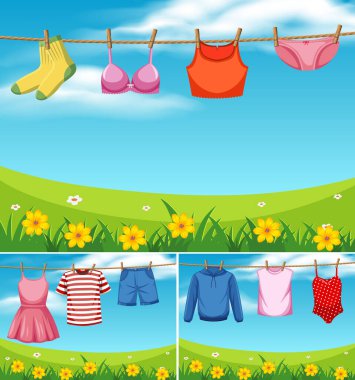 İpte asılı duran kumaş.