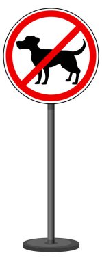 Beyaz arkaplanda izole edilmiş köpek işareti yok