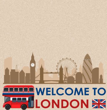 İçinde Londra 'nın Simgeleri olan boş bir kartpostal.