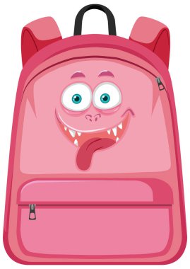 Beyaz arkaplan illüstrasyonunda izole edilmiş sırt çantası