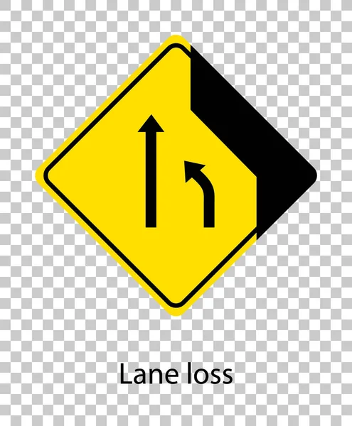 Panneau Signalisation Jaune Sur Fond Transparent Illustration — Image vectorielle