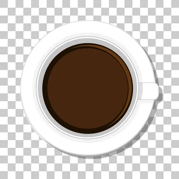 Koffie Cup Bovenaanzicht Geïsoleerd Transparante Achtergrond Illustratie — Stockvector