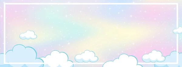 Magia Cuento Hadas Pastel Cielo Fondo Ilustración — Vector de stock