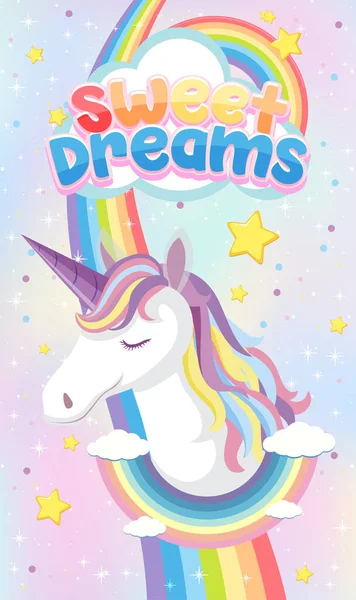 Unicorn Icon Magic Pastel Background Illustration — Stock Vector