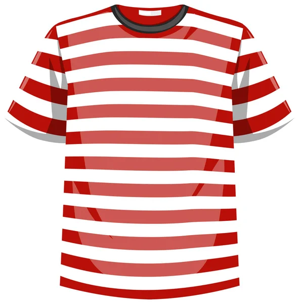 Rood Met Witte Strepen Patroon Shirt Illustratie — Stockvector