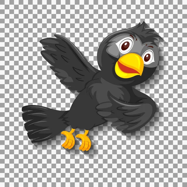Εικόνα Χαρακτήρα Κινουμένων Σχεδίων Μαύρο Πουλί — Διανυσματικό Αρχείο