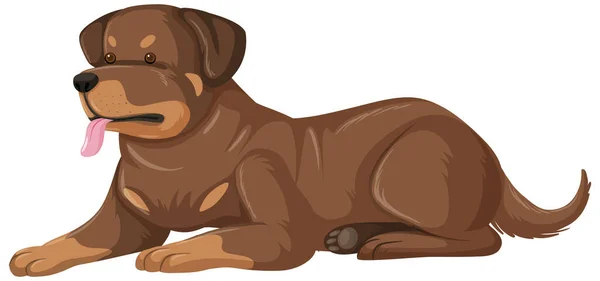 Rottweiler Estilo Dos Desenhos Animados Sobre Fundo Branco Ilustração — Vetor de Stock