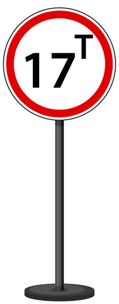 Rood Verkeersbord Witte Achtergrond Illustratie — Stockvector