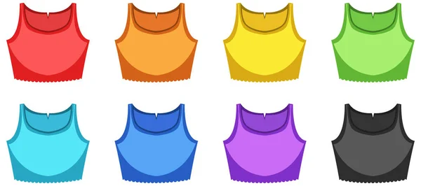 Set Van Tank Top Witte Achtergrond Illustratie — Stockvector