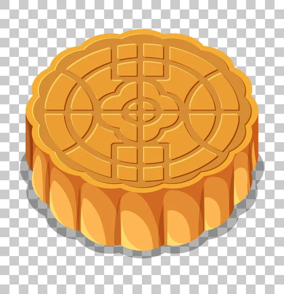 Moon Cake Isolated Transparent Background Illustration — Stock Vector