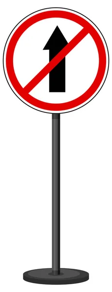 Red Traffic Sign White Background Illustration — Stock Vector