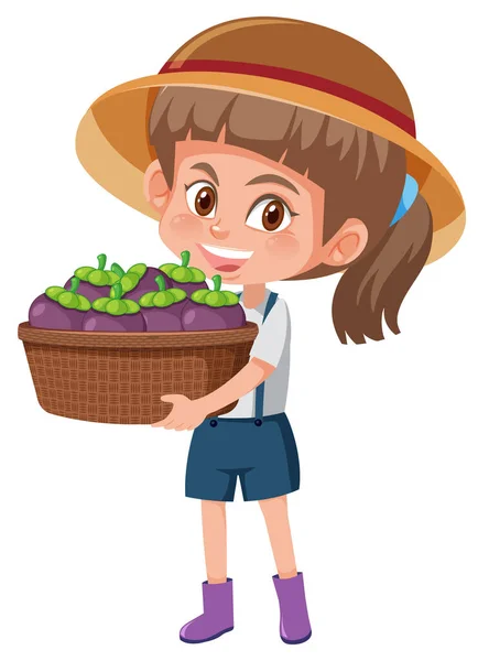 Beyaz Arkaplanda Meyve Sebzeli Çocuk Resimleri — Stok Vektör