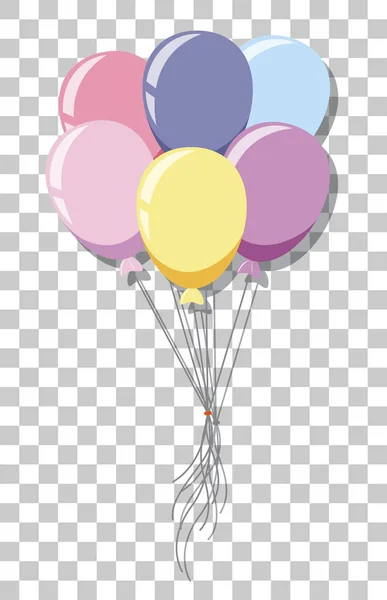 Pastel Balloons Isolated Transparent Background Illustration — Stock Vector