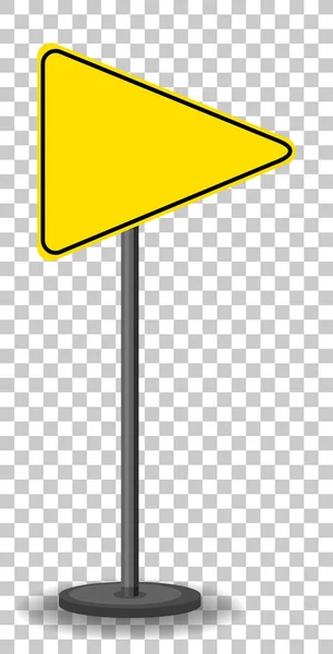 Panneau Signalisation Jaune Sur Fond Transparent Illustration — Image vectorielle