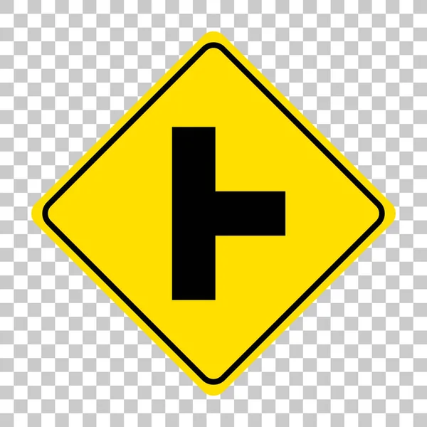 Panneau Signalisation Jaune Sur Fond Transparent Illustration — Image vectorielle