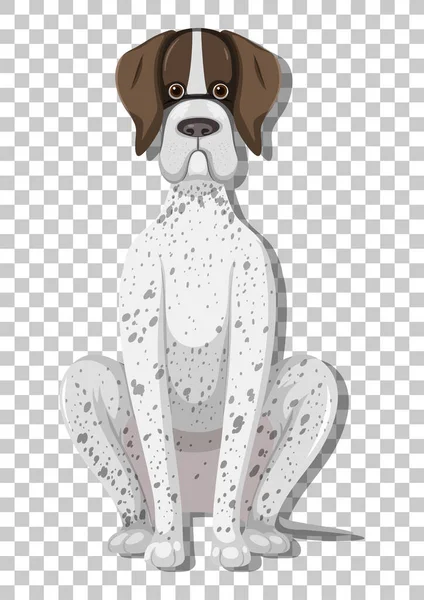 German Shorthaired Pointer Sitting Position Cartoon Character Isolated Transparent Background — Stock Vector