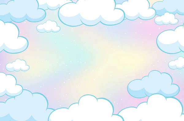 Magische Märchen Pastell Himmel Hintergrund Illustration — Stockvektor