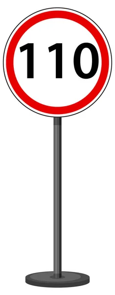 Rood Verkeersbord Witte Achtergrond Illustratie — Stockvector