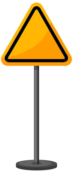 Yellow Traffic Warning Sign White Background Illustration — Stock Vector