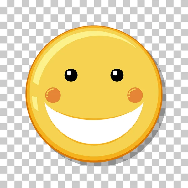 Yellow Happy Face Smile Icon Isolated Transparent Background Illustration — Stock Vector