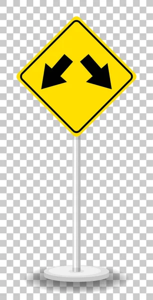 Gul Trafikvarningsskylt Transparent Bakgrundsbild — Stock vektor