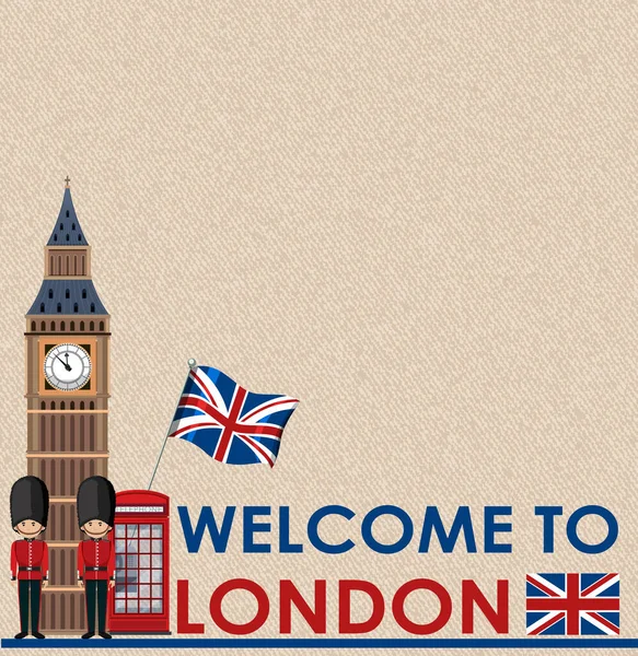 Blanko Postkarte Mit Big Ben London Illustration — Stockvektor