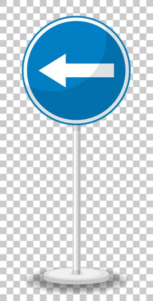 Blå Trafikskylt Transparent Bakgrund Illustration — Stock vektor