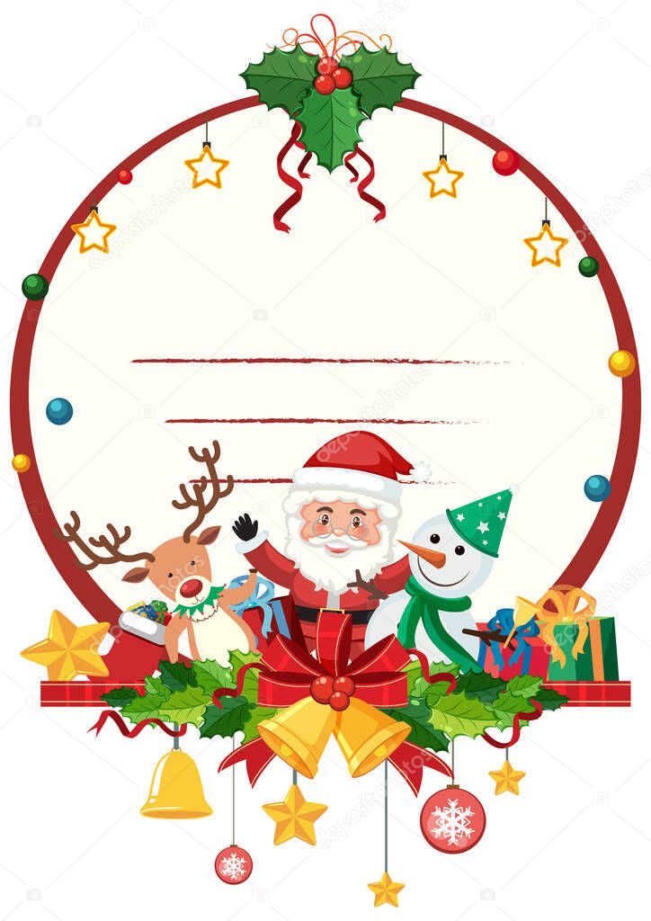 Blank Merry Christmas card template illustration