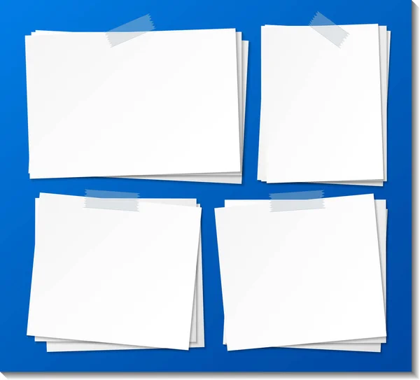 Set Empty Sticky Note Paper Template Illustration — Stock Vector