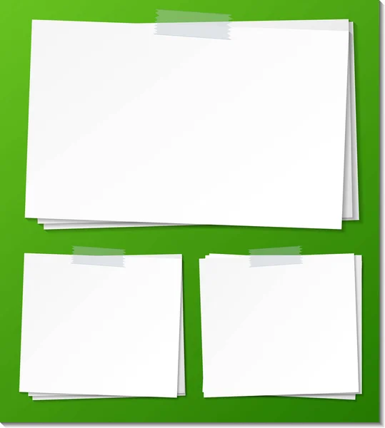 Set Empty Sticky Note Paper Template Illustration — Stock Vector