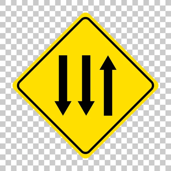 Panneau Signalisation Jaune Sur Fond Transparent Illustration — Image vectorielle