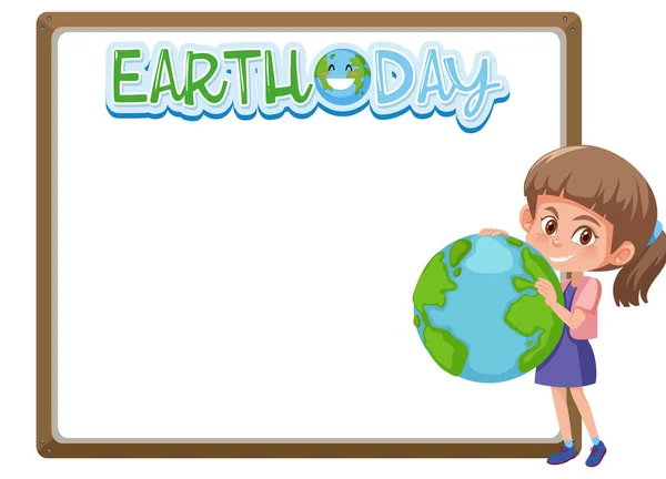 Border Frame Vorlage Mit Earth Day Thema Hintergrund Illustration — Stockvektor