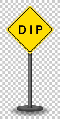 Saydam arkaplan illüstrasyonunda sarı trafik uyarısı işareti