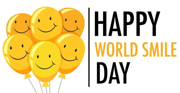 World Smile Day Banner Illustration — Stock Vector