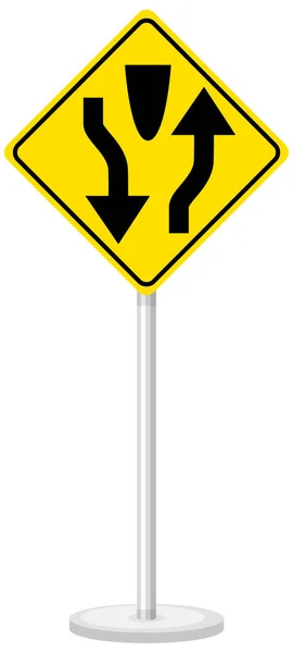 Panneau Signalisation Jaune Sur Fond Transparent Illustration — Image vectorielle