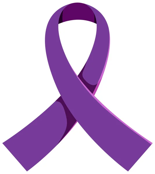 Purple Ribbon Symbolize Awareness Pancreatic Cancer Isolated White Background Illustration — Stock Vector