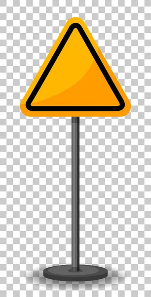 Panneau Signalisation Jaune Vide Sur Fond Transparent Illustration — Image vectorielle