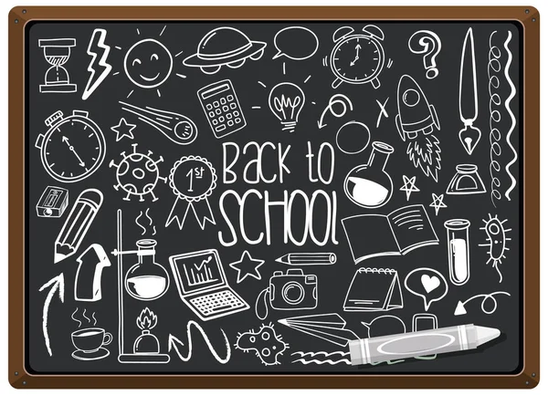 Hand Drawn School Element Chalkboard Illustration — Stock Vector