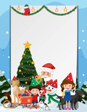 Boş Xmas çerçeve şablonu çizimi