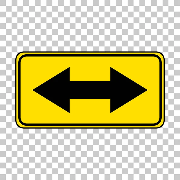 Panneau Signalisation Jaune Sur Fond Transparent Illustration — Image vectorielle