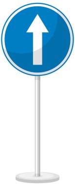 Beyaz arkaplan resimlerinde mavi trafik işareti