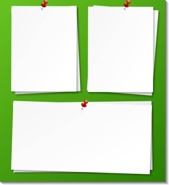 Set of empty sticky note paper template illustration clipart