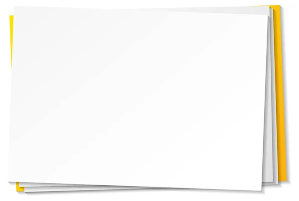 Prázdné Papírové Poznámky Šablony Bílém Pozadí Ilustrace — Stockový vektor