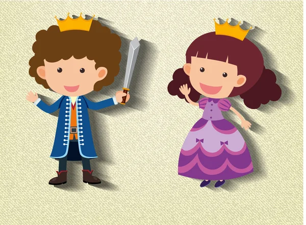 Μικρή Ιππότη Και Πριγκίπισσα Εικονογράφηση Χαρακτήρα Κινουμένων Σχεδίων — Διανυσματικό Αρχείο