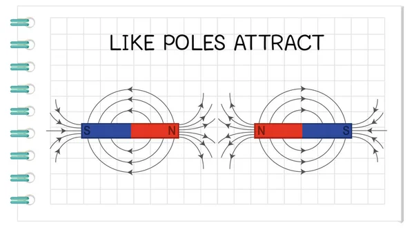 Attraktion Magnet Som Stolpar Locka Diagram Illustration — Stock vektor